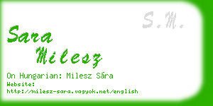 sara milesz business card